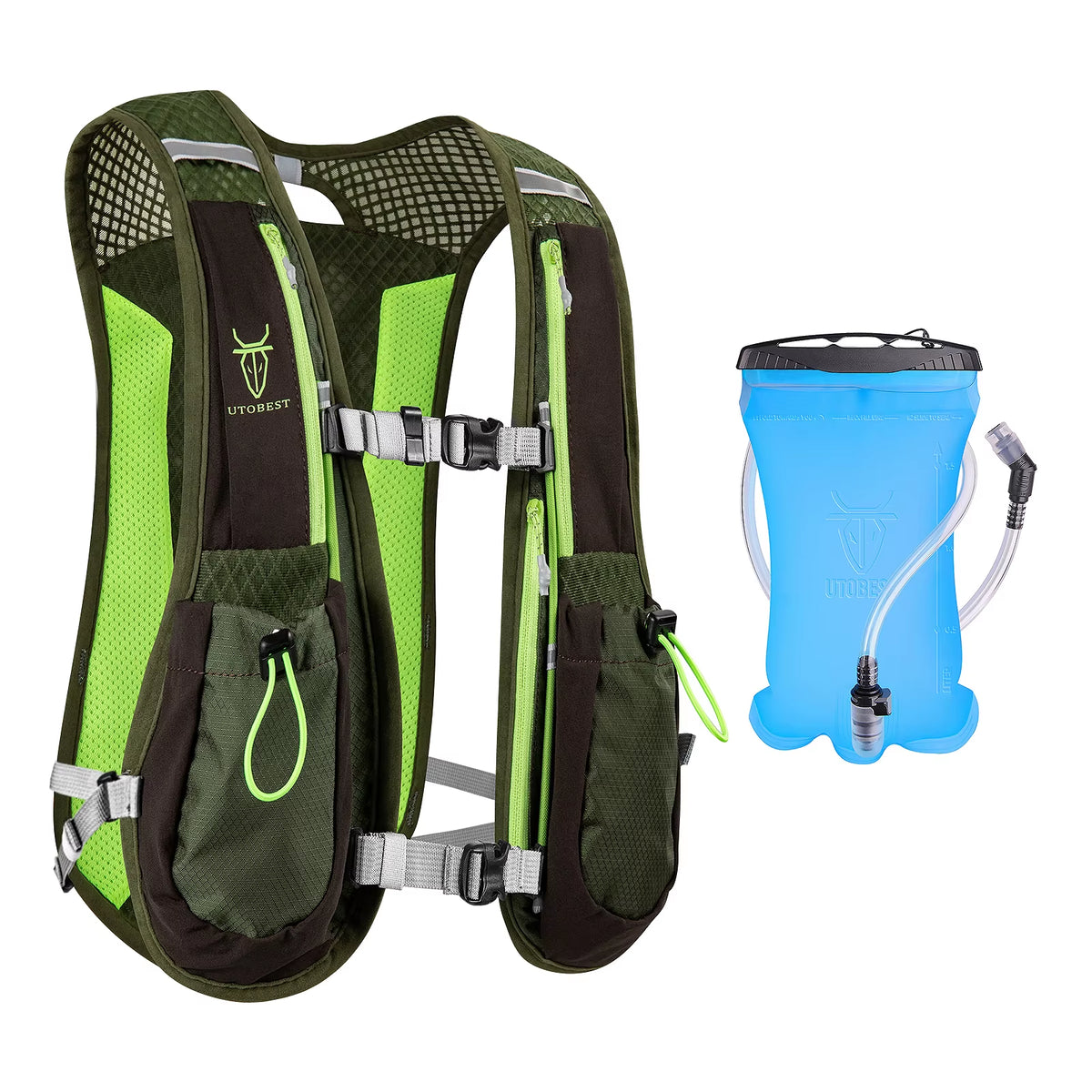 Trail Running Backpack 5L Ultra Lightweight Hydration Vest with 1.5L Water Bladder for Bicycle Marathon Hiking