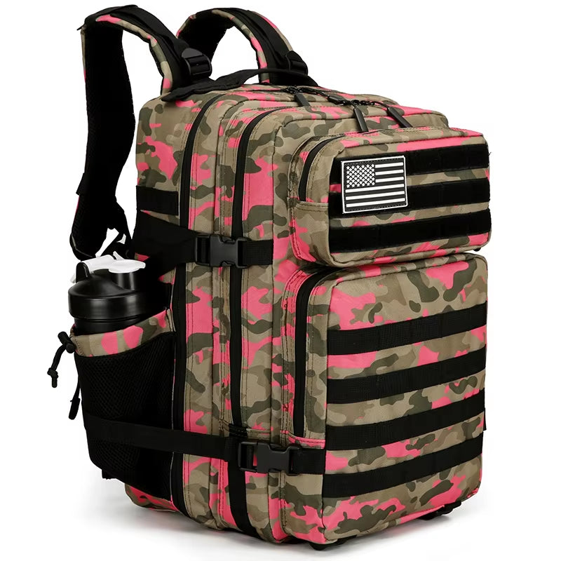 45L/35L/25L Tactical Backpack for Men and Women Waterproof Athlete Gym Outdoor Bag Travel Hiking Rucksack with Bottle Holder