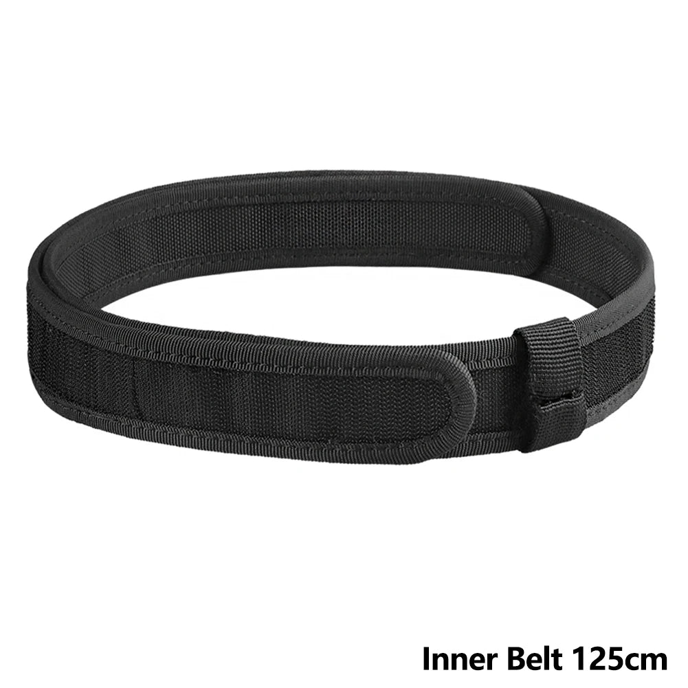 Heavy Duty 1.97" Men Nylon Outer Tactical Belt Tactical Gear with 1.5" Inner Belt Hunting Security Duty Belt with POM Buckle