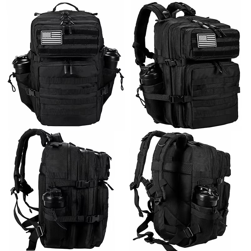 45L/35L/25L Tactical Backpack for Men and Women Waterproof Athlete Gym Outdoor Bag Travel Hiking Rucksack with Bottle Holder