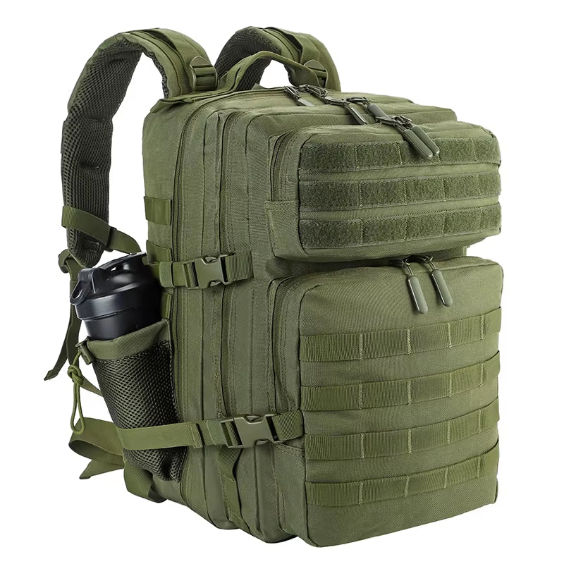 45L/35L/25L Tactical Backpack for Men and Women Waterproof Athlete Gym Outdoor Bag Travel Hiking Rucksack with Bottle Holder