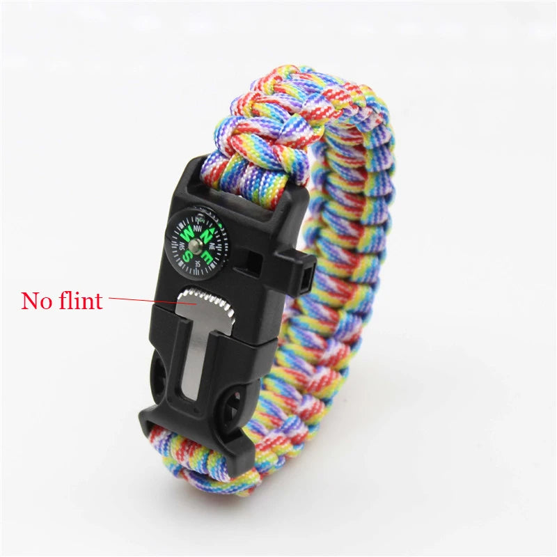 Outdoor Multi-Function Paracord Survival Bracelet Men Women Camping Adventure Emergency Rescue Survival Rope Bracelet