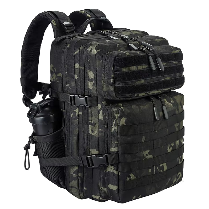 45L/35L/25L Tactical Backpack for Men and Women Waterproof Athlete Gym Outdoor Bag Travel Hiking Rucksack with Bottle Holder