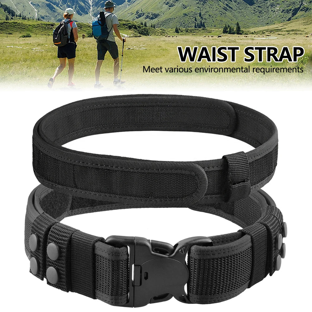 Heavy Duty 1.97" Men Nylon Outer Tactical Belt Tactical Gear with 1.5" Inner Belt Hunting Security Duty Belt with POM Buckle