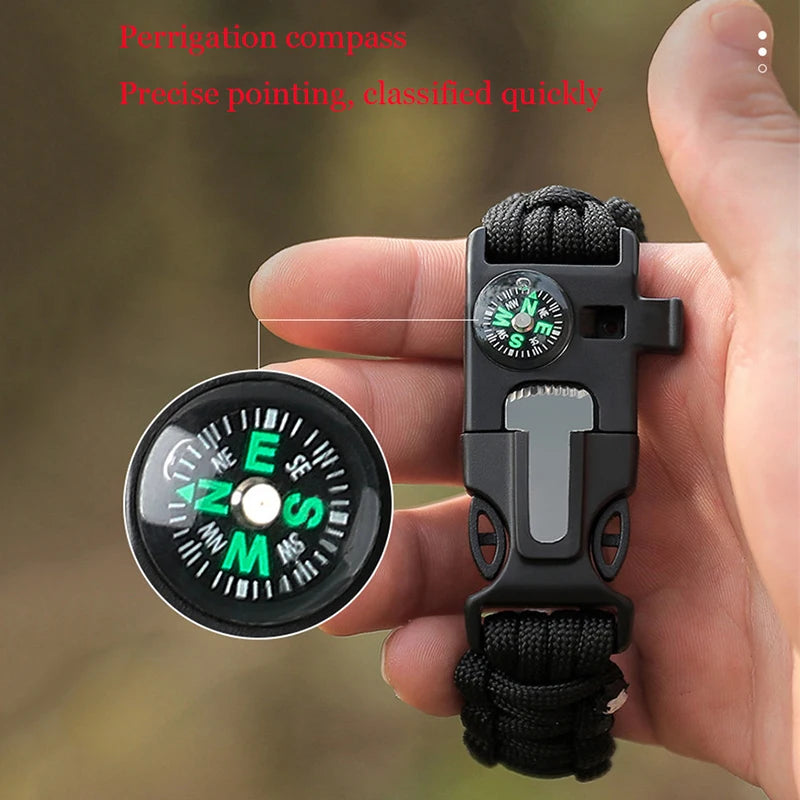 Outdoor Multi-Function Paracord Survival Bracelet Men Women Camping Adventure Emergency Rescue Survival Rope Bracelet