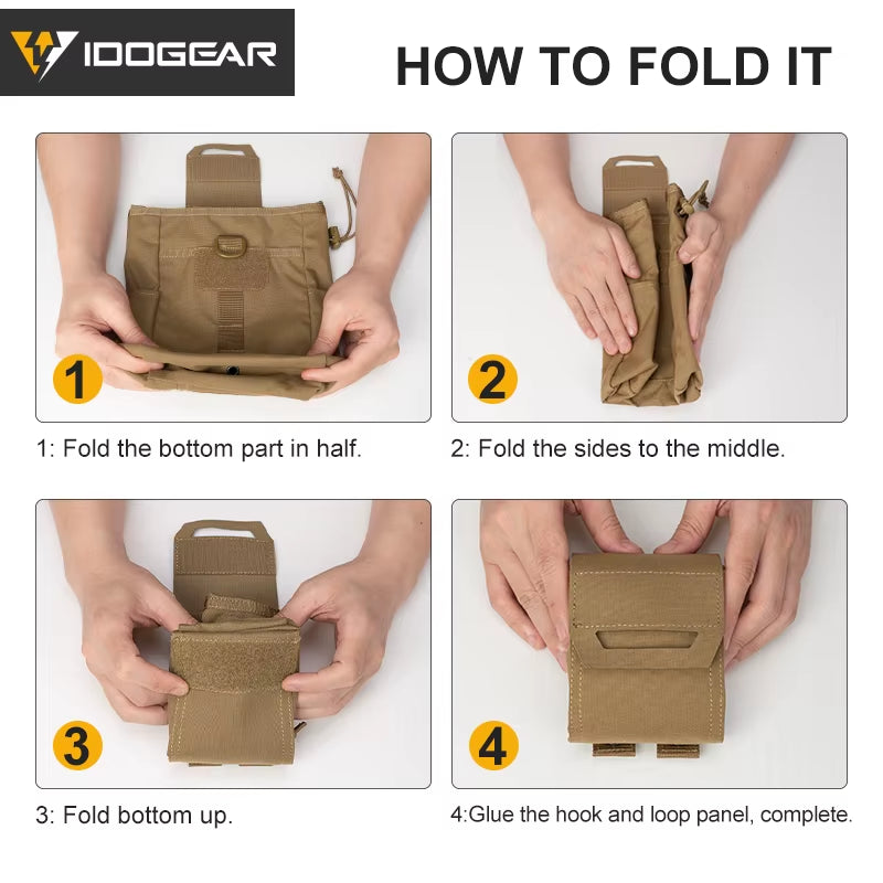 Tactical Foldable Recycling Bag Dump Pouch MOLLE Drop Pouch 3577