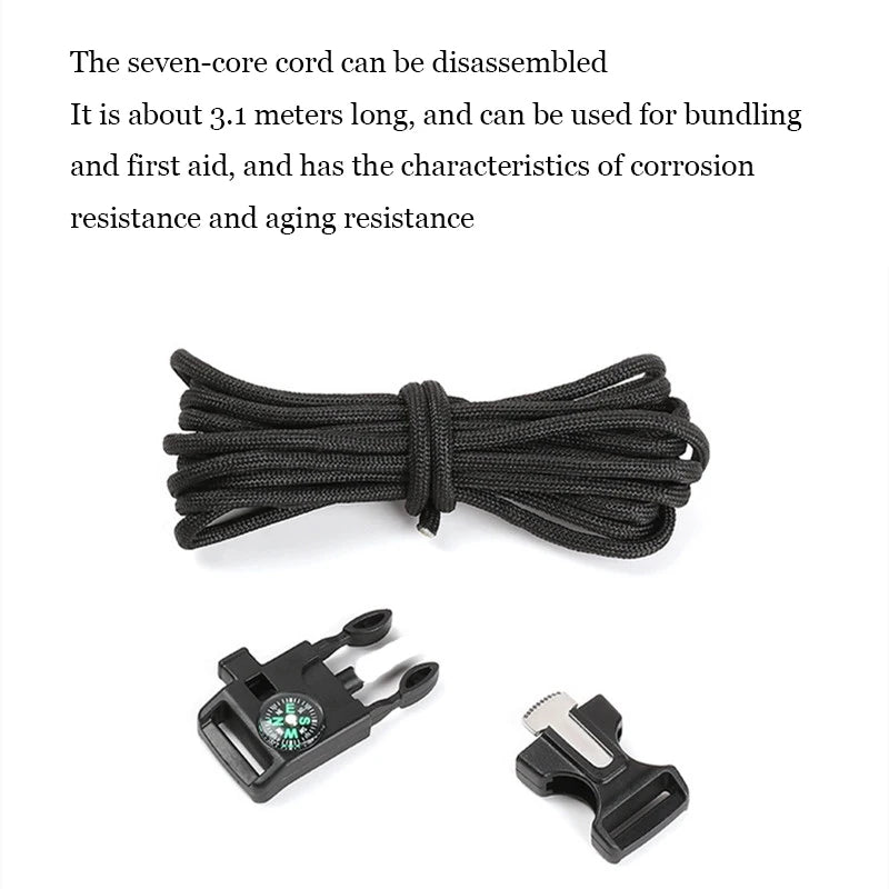 Outdoor Multi-Function Paracord Survival Bracelet Men Women Camping Adventure Emergency Rescue Survival Rope Bracelet