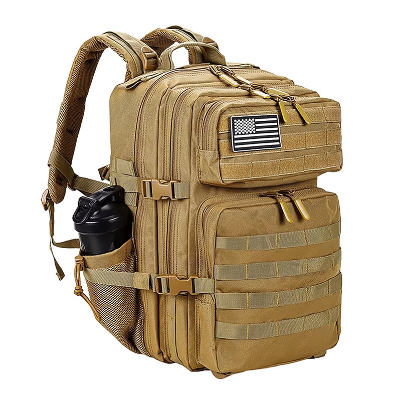 45L/35L/25L Tactical Backpack for Men and Women Waterproof Athlete Gym Outdoor Bag Travel Hiking Rucksack with Bottle Holder