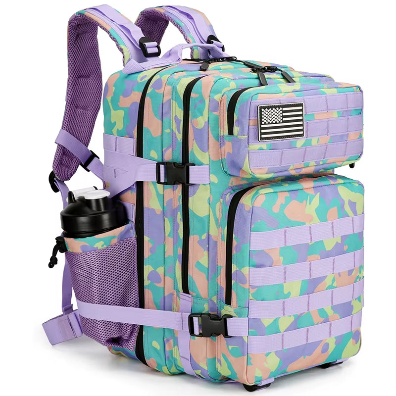 45L/35L/25L Tactical Backpack for Men and Women Waterproof Athlete Gym Outdoor Bag Travel Hiking Rucksack with Bottle Holder