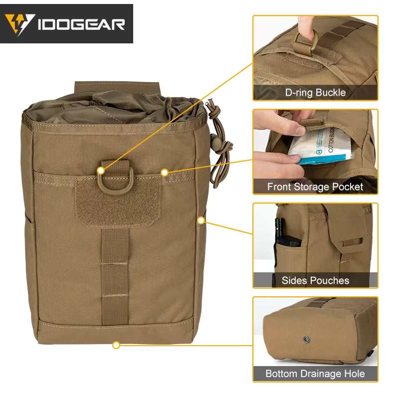 Tactical Foldable Recycling Bag Dump Pouch MOLLE Drop Pouch 3577