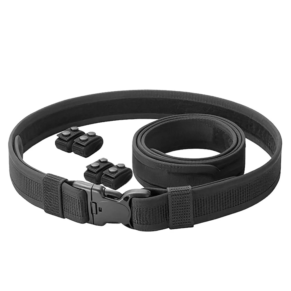 Heavy Duty 1.97" Men Nylon Outer Tactical Belt Tactical Gear with 1.5" Inner Belt Hunting Security Duty Belt with POM Buckle