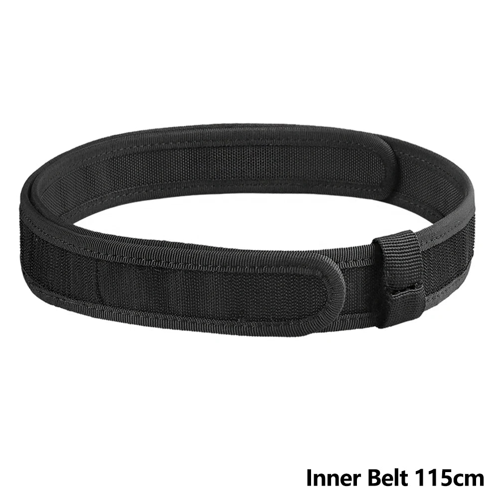 Heavy Duty 1.97" Men Nylon Outer Tactical Belt Tactical Gear with 1.5" Inner Belt Hunting Security Duty Belt with POM Buckle