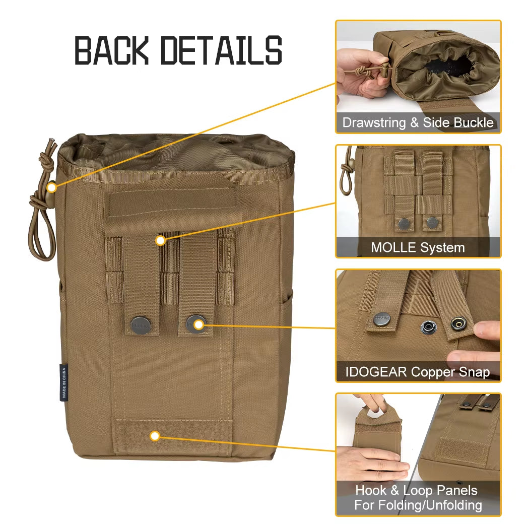 Tactical Foldable Recycling Bag Dump Pouch MOLLE Drop Pouch 3577
