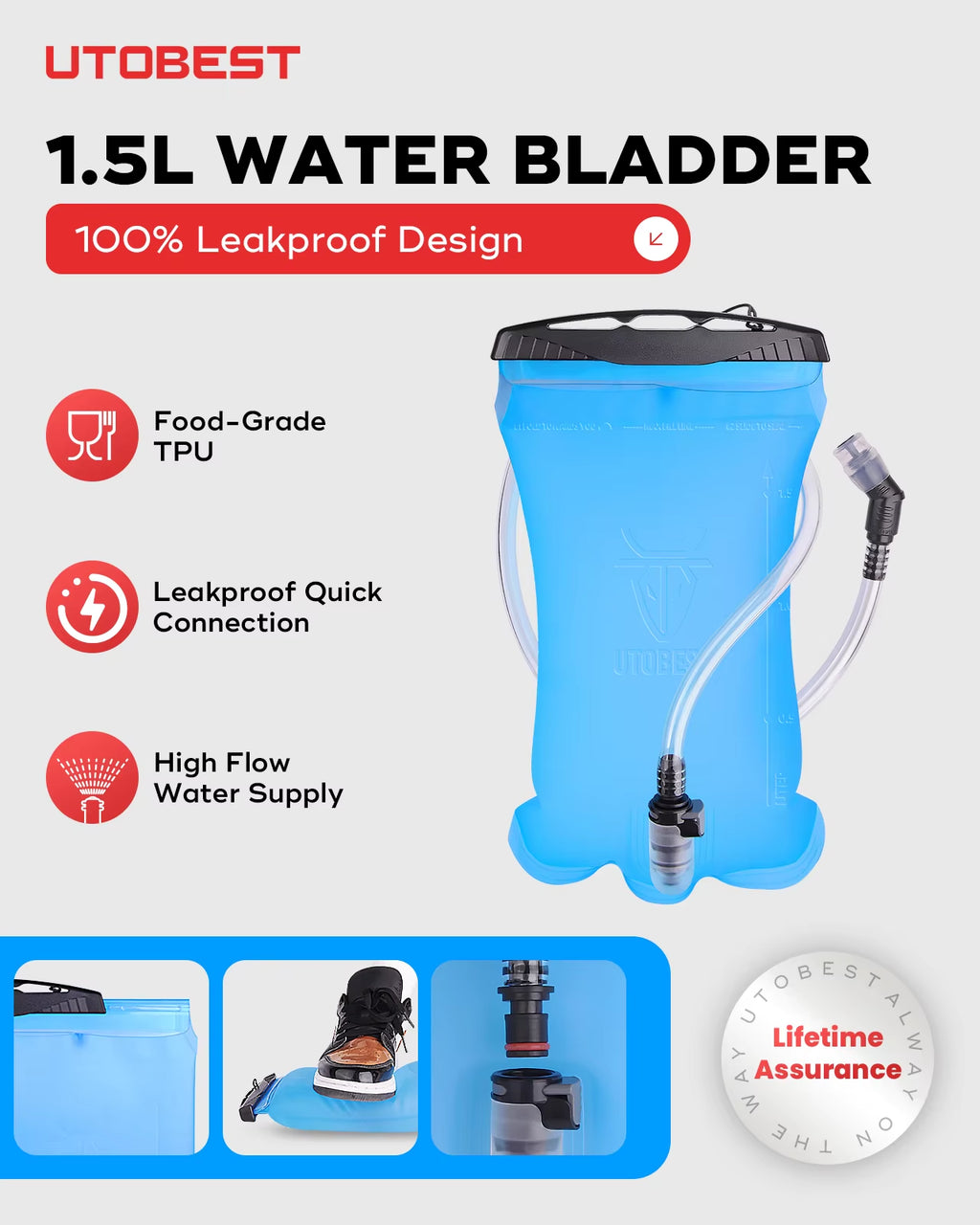 Trail Running Backpack 5L Ultra Lightweight Hydration Vest with 1.5L Water Bladder for Bicycle Marathon Hiking